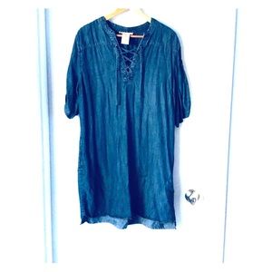 Philosophy Chambray V front with tie Dress Sz XL